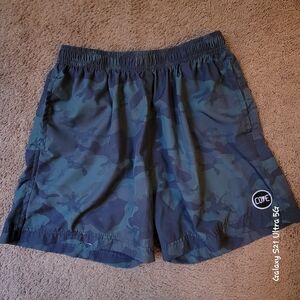Cove Men's Athletic Camouflage Shorts - Blue and Green